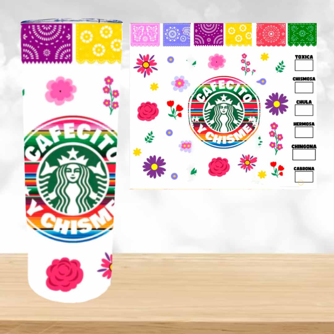 CAFECITO Y CHISME MX 20oz TUMBLER