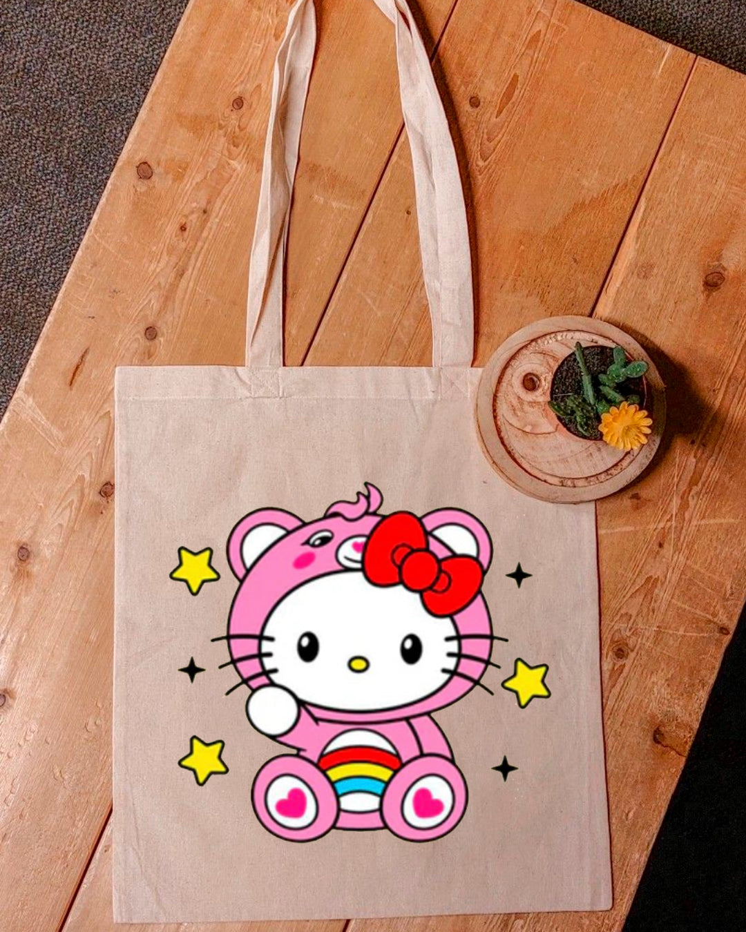 HK BEAR PINK TOTE BAG