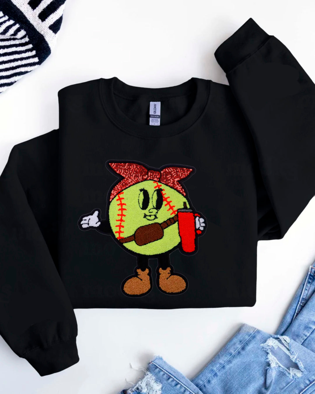 BASEBALL BALL PATCH SWEATER