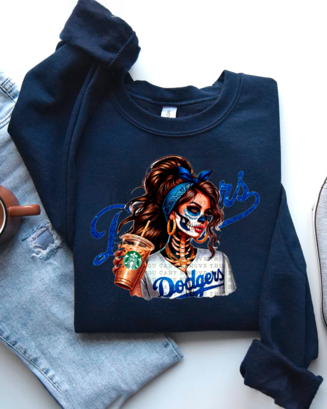 GIRL MX FAN BASEBALL BLUE SWEATER