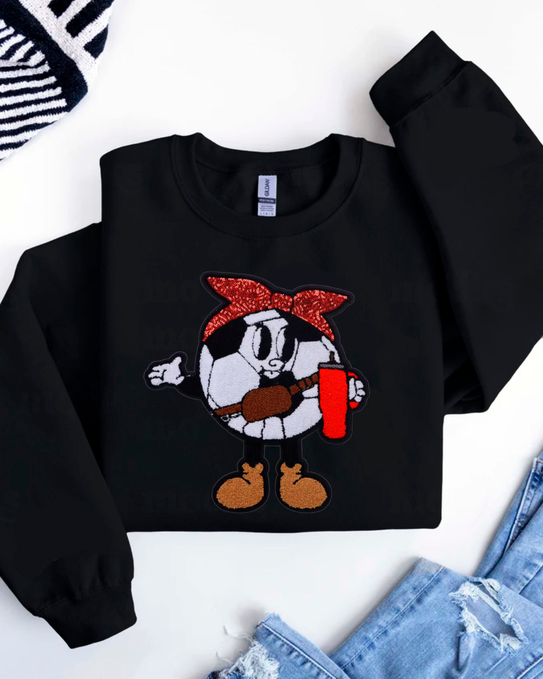SOCCER BALL PATCH SWEATER