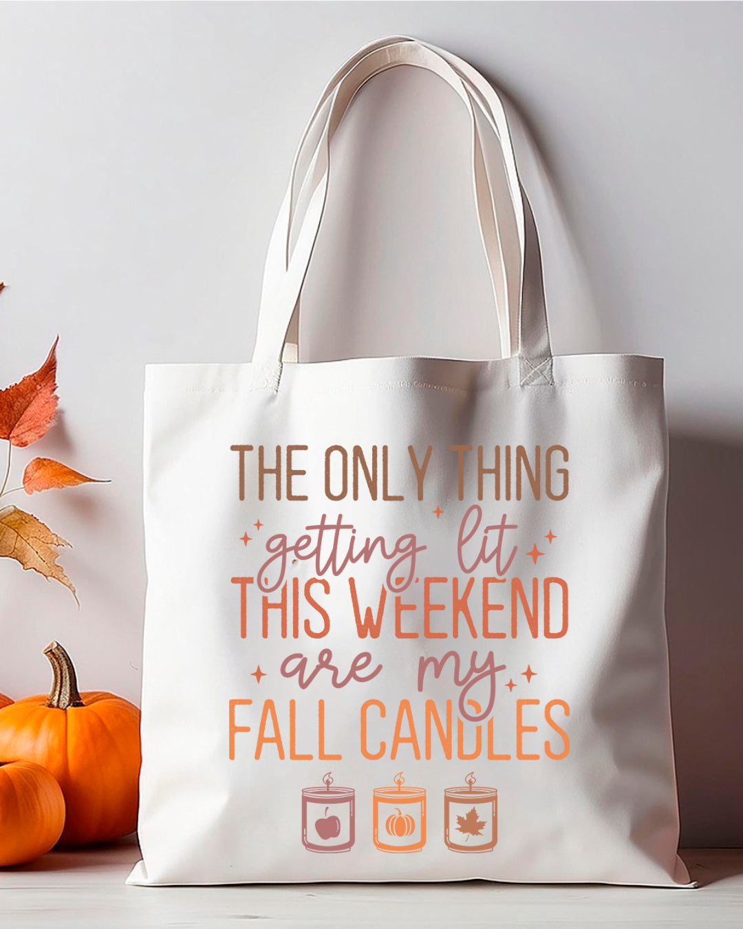 FALL CANDLES TOTE BAG