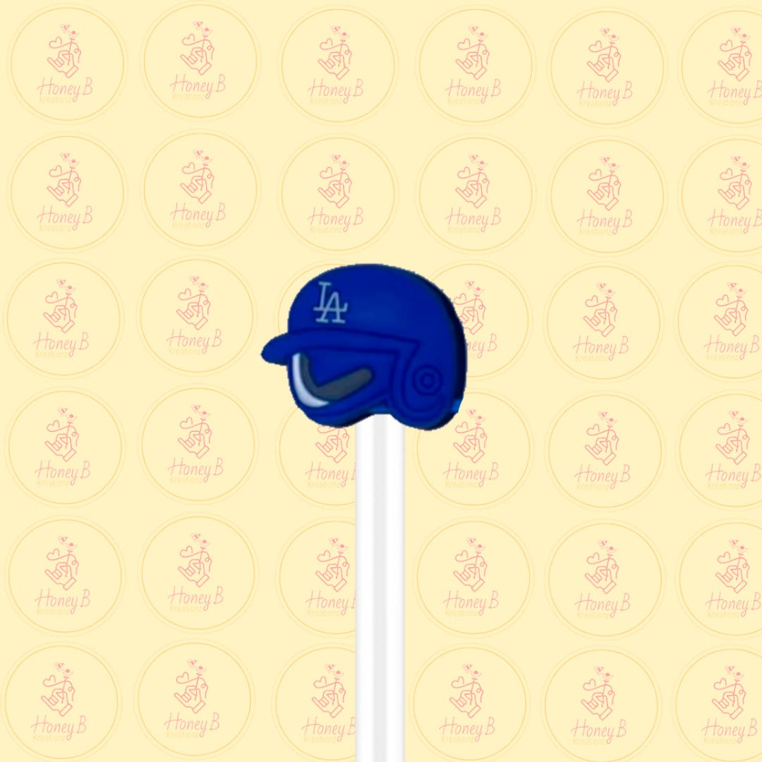 BLUE BASEBALL STRAW TOPPER