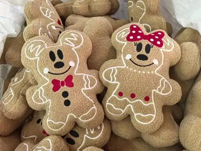 GIRL & BOY CHRISTMAS GINGERBREAD MOUSE PILLOW