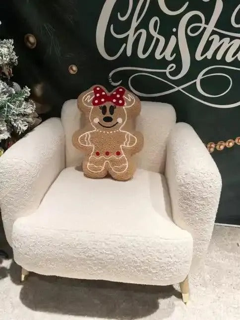 GIRL & BOY CHRISTMAS GINGERBREAD MOUSE PILLOW