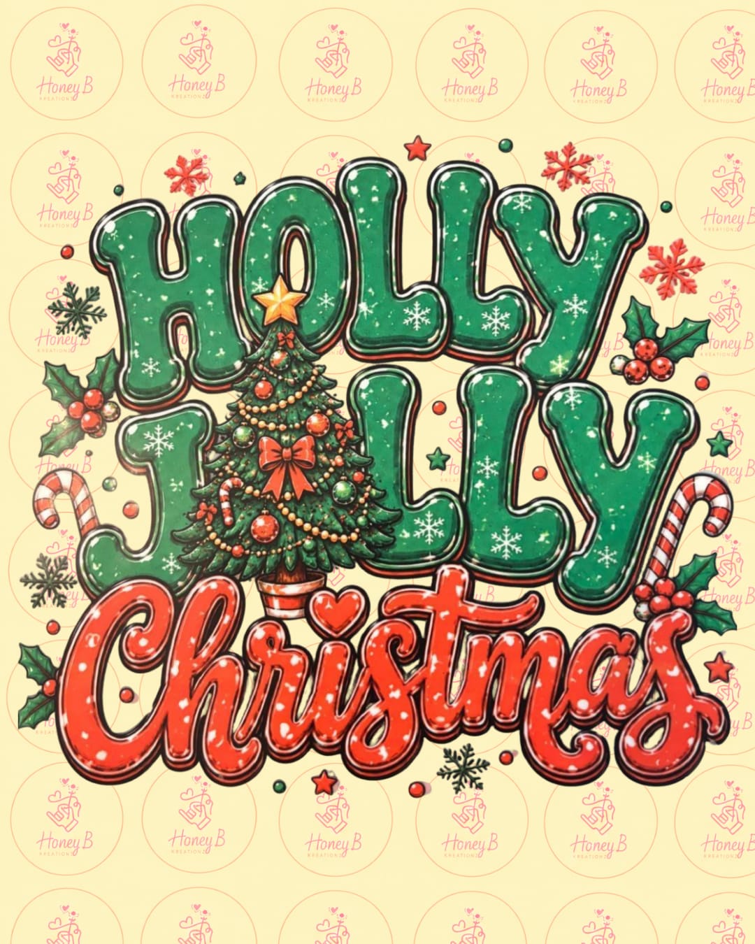 HOLLY HOLLY CHRISTMAS DTF