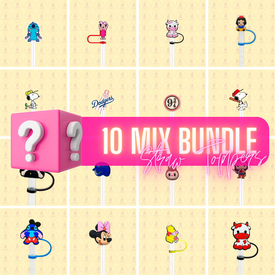 10 MIX BUNDLE STRAW TOPPERS