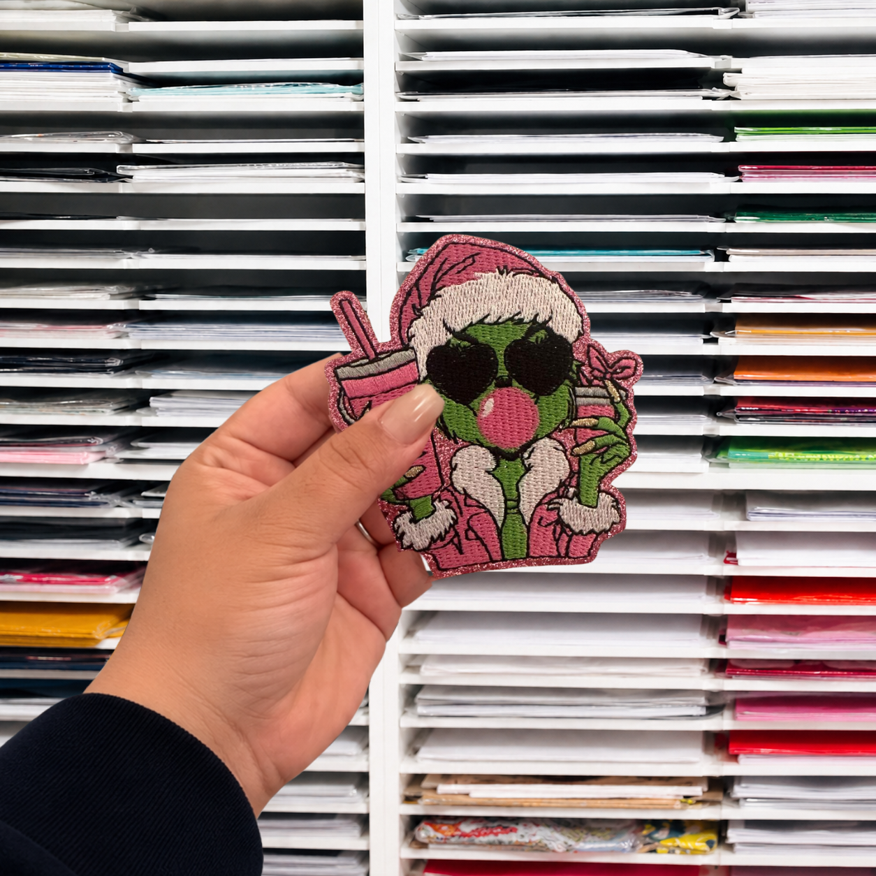 GRNCH PINK IRON ON PATCH