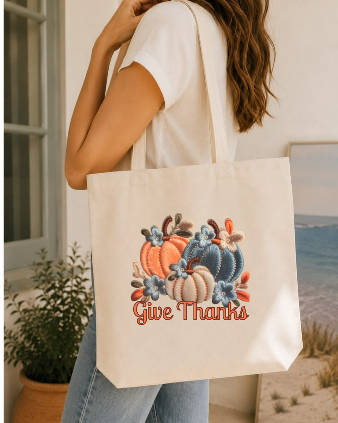 GIVE THANKS TOTE BAG