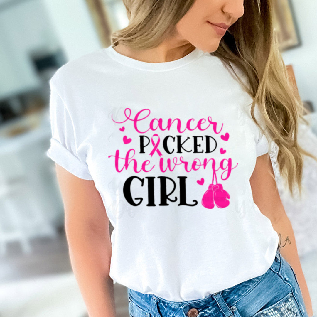 CANCER POCKED THEP WRONG GIRL SHIRT