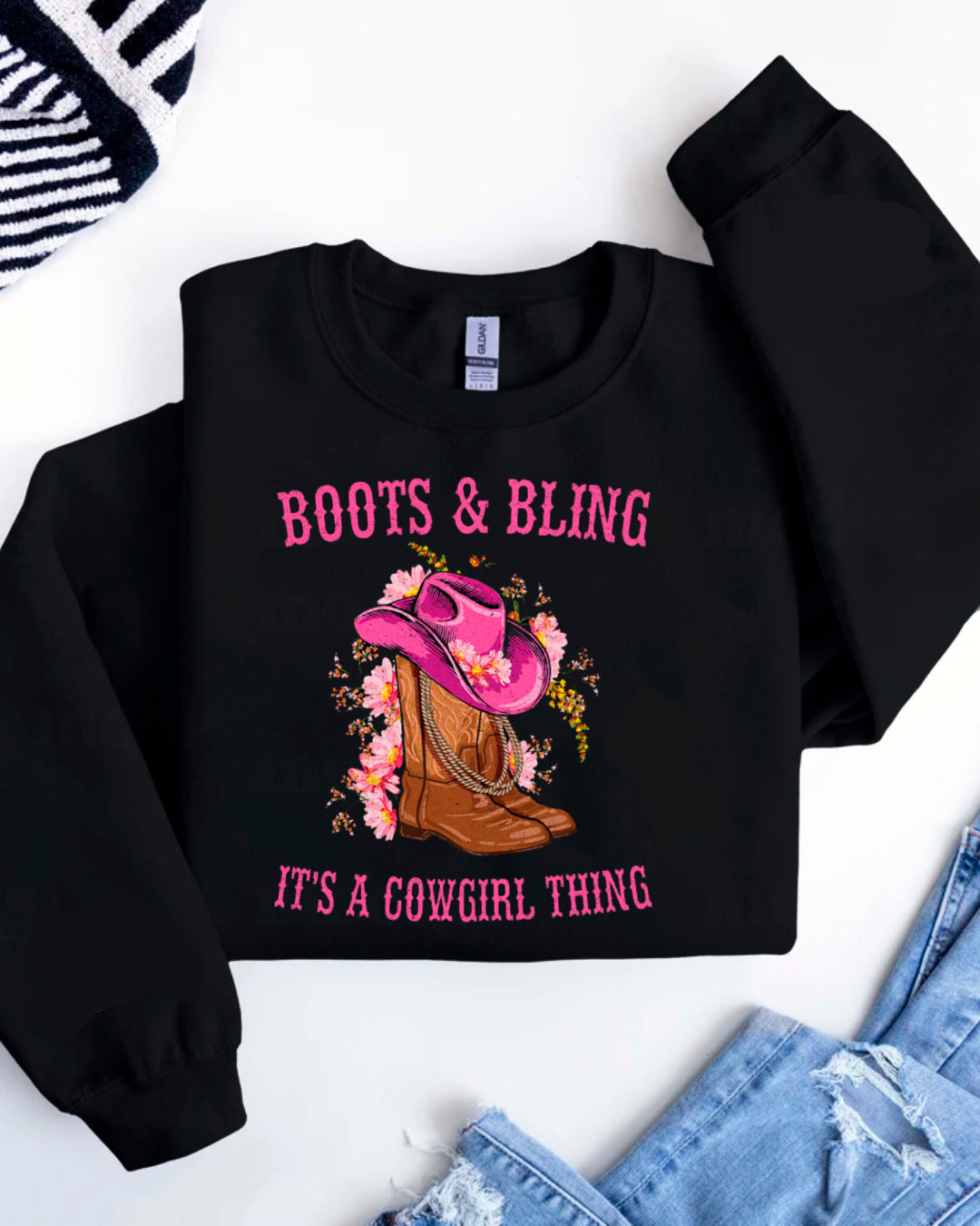 BOOTS & BLING SWEATER