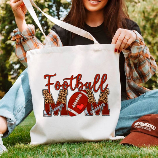 FOOTBALL MOM CHEETA TOTE BAG