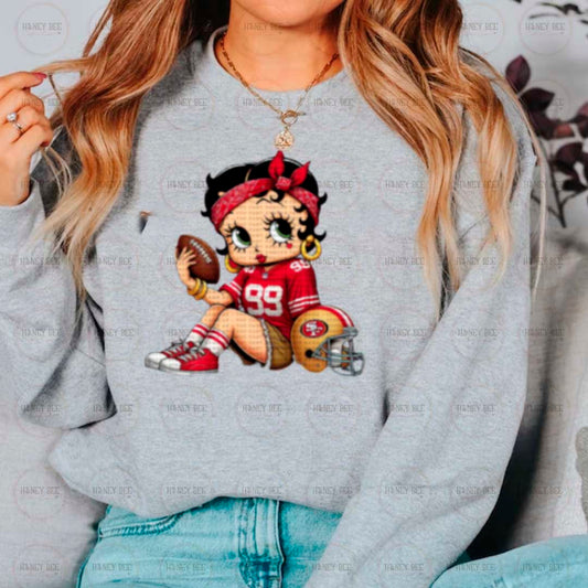 RED FOOTBALL BTTY  SWEATERS