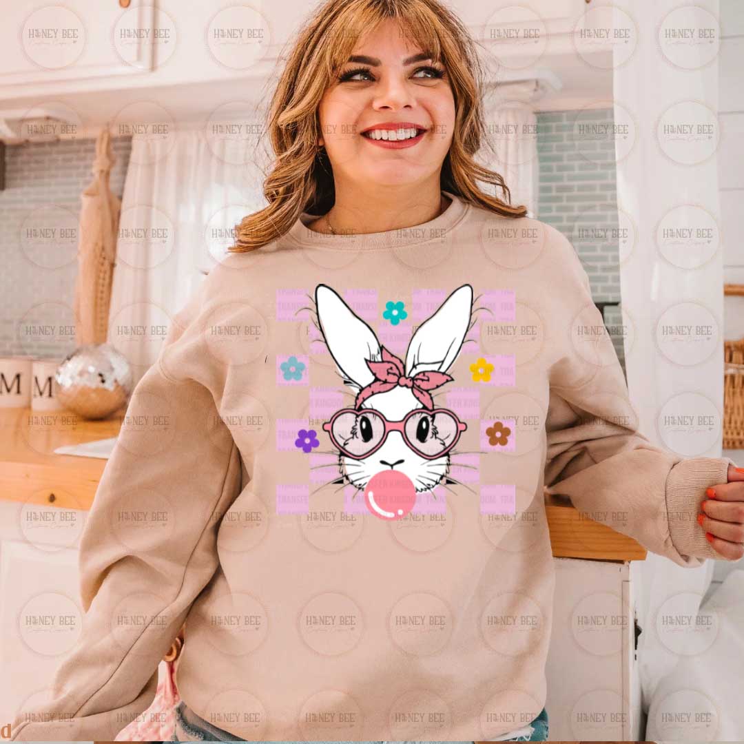 BUNNY CHEWING GUM EASTER SWEATER