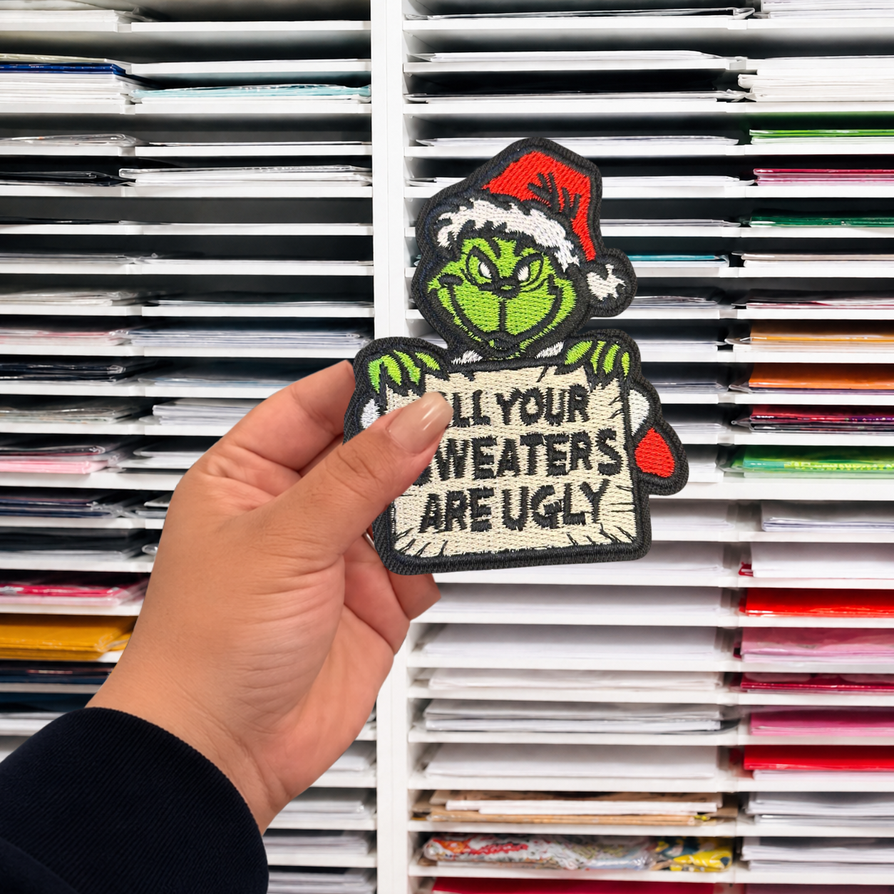 SWEATERS ARE UGLY IRON ON PATCH