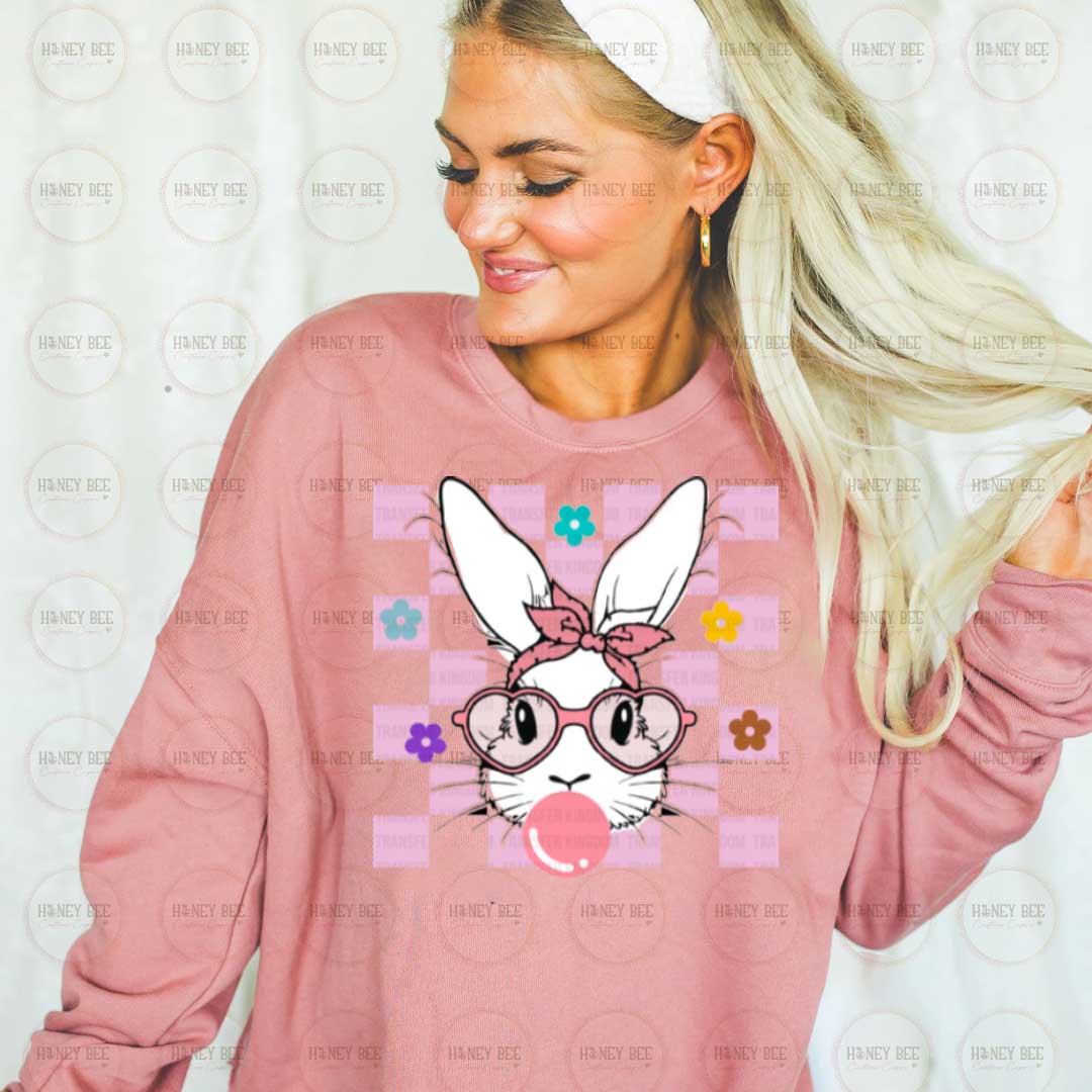 BUNNY CHEWING GUM EASTER SWEATER