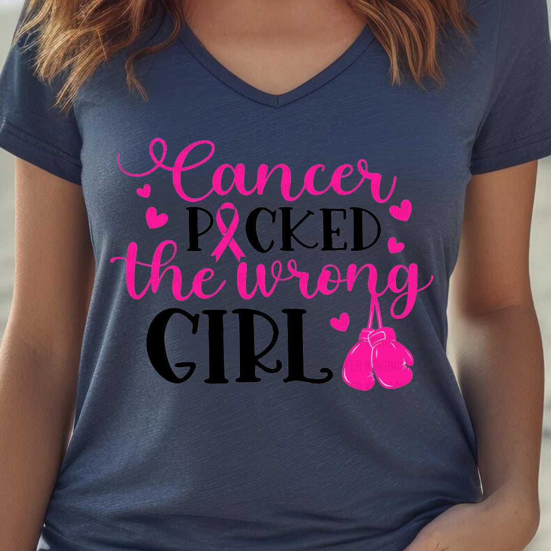 CANCER POCKED THEP WRONG GIRL SHIRT