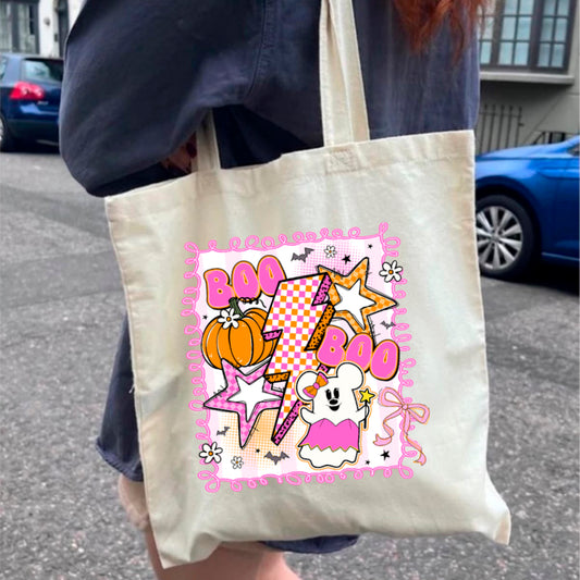 PINK MN GHOST TOTE BAG