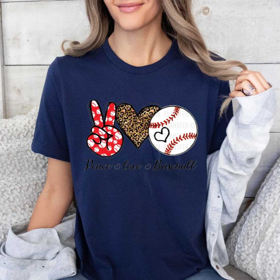 PEACE. LOVE. BASEBALL SHIRT