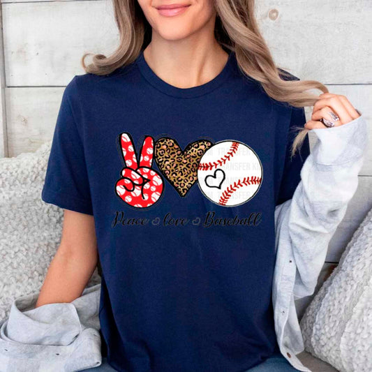 PEACE. LOVE. BASEBALL SHIRT