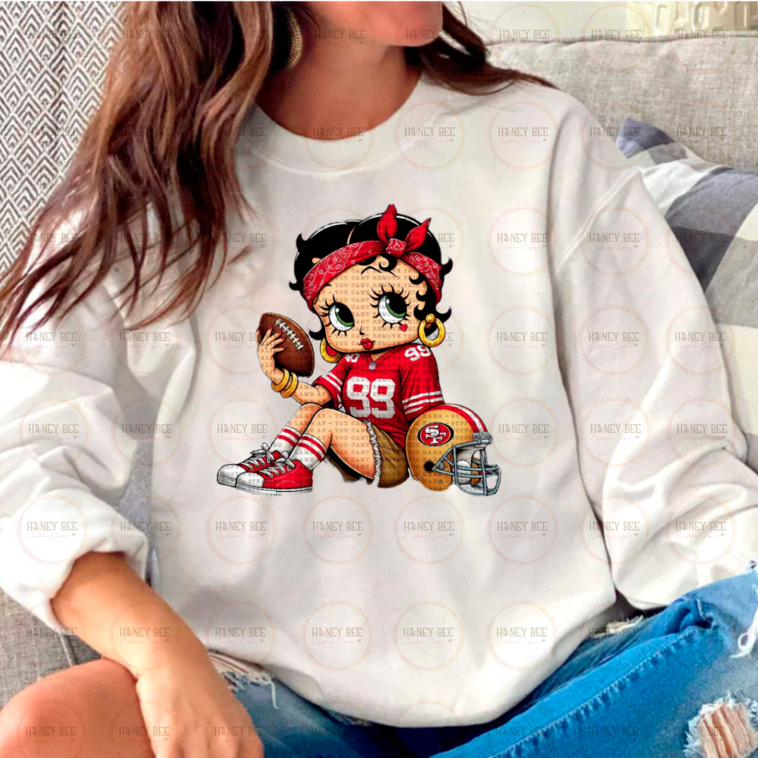RED FOOTBALL BTTY  SWEATERS