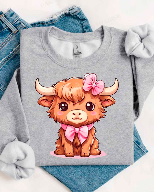 PINK COW SWEATER