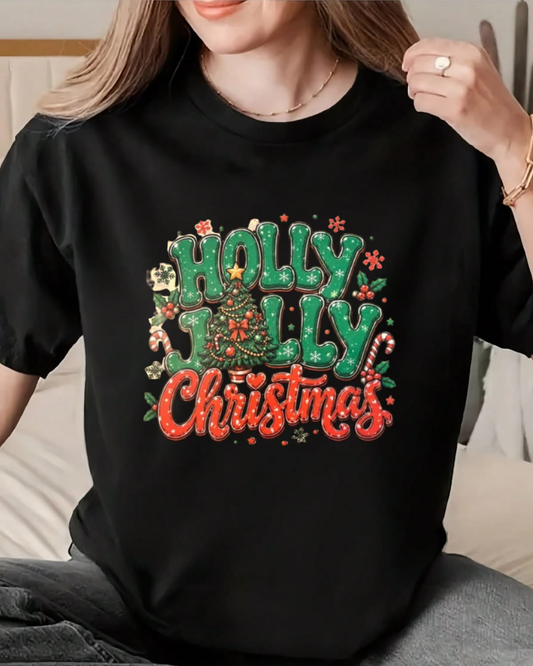 HOLLY HOLLY CHRISTMAS DTF