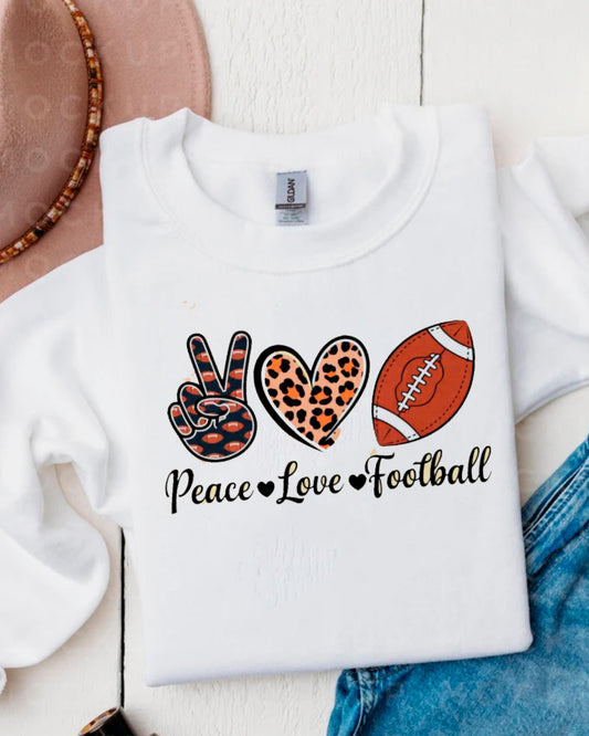 PEACE LOVE FOOTBALL SWEATERS