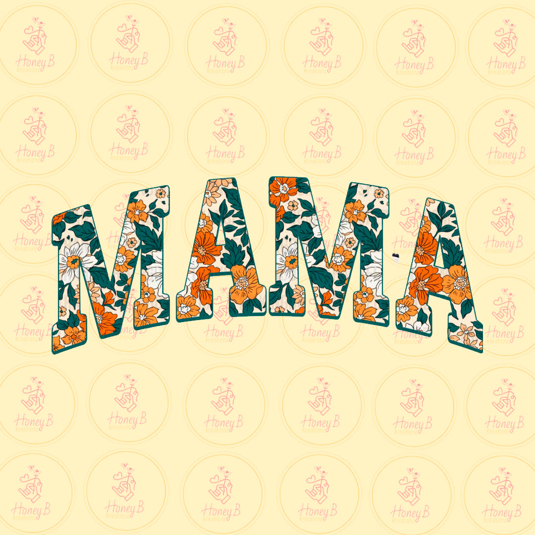 MAMA FLOWERS ORANGE DTF