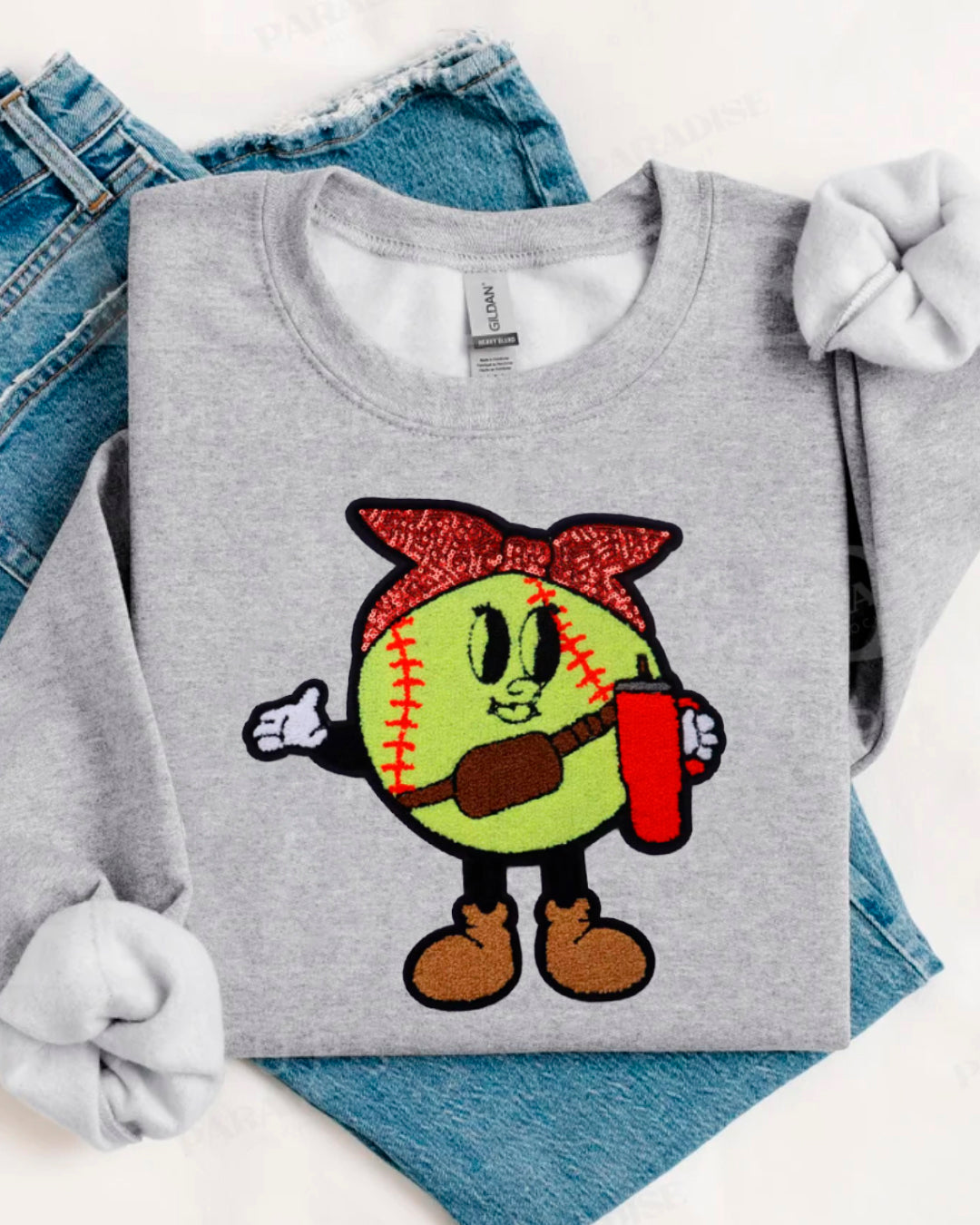 BASEBALL BALL PATCH SWEATER