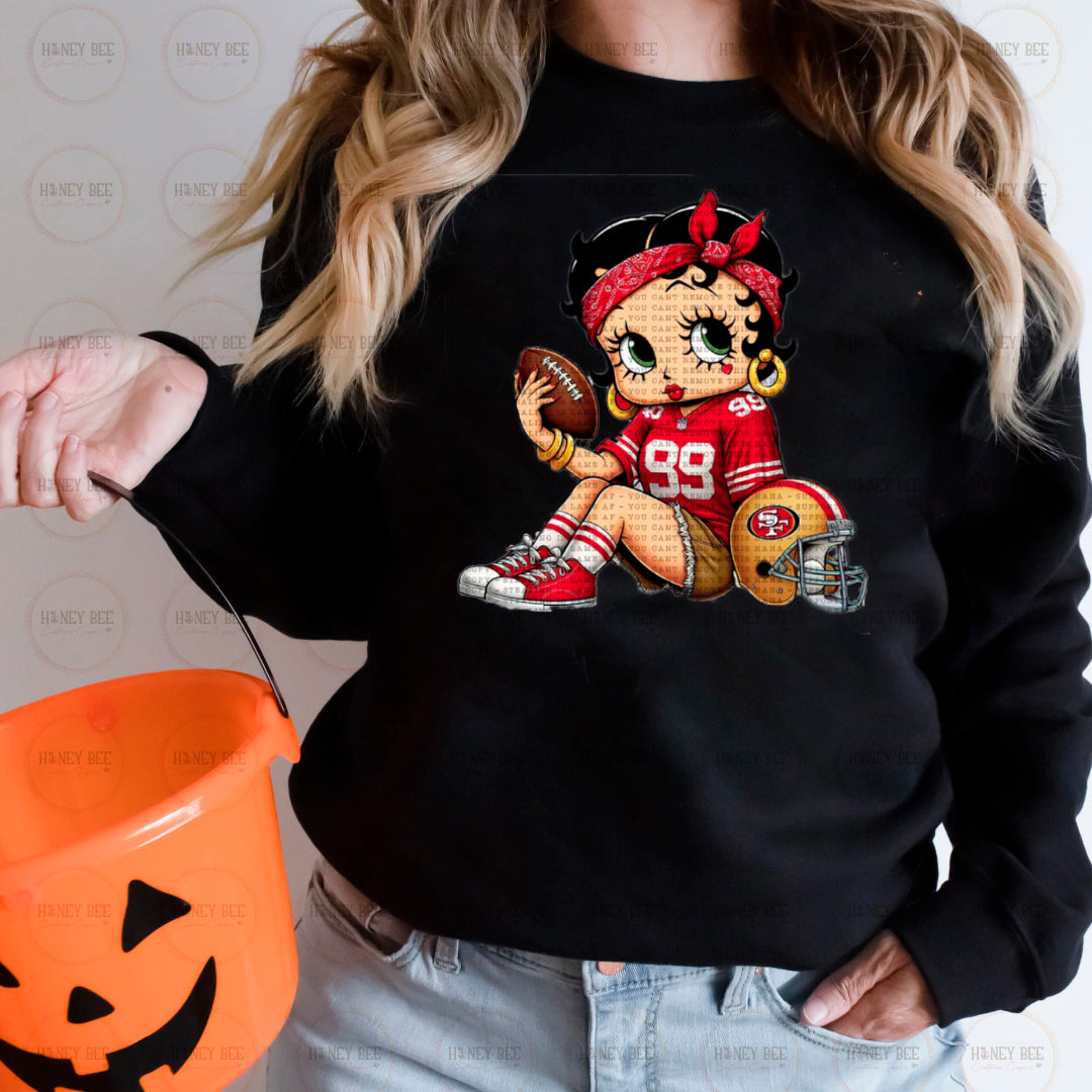 RED FOOTBALL BTTY  SWEATERS