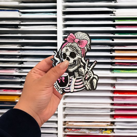 SKULL GIRL IRON ON PATCH