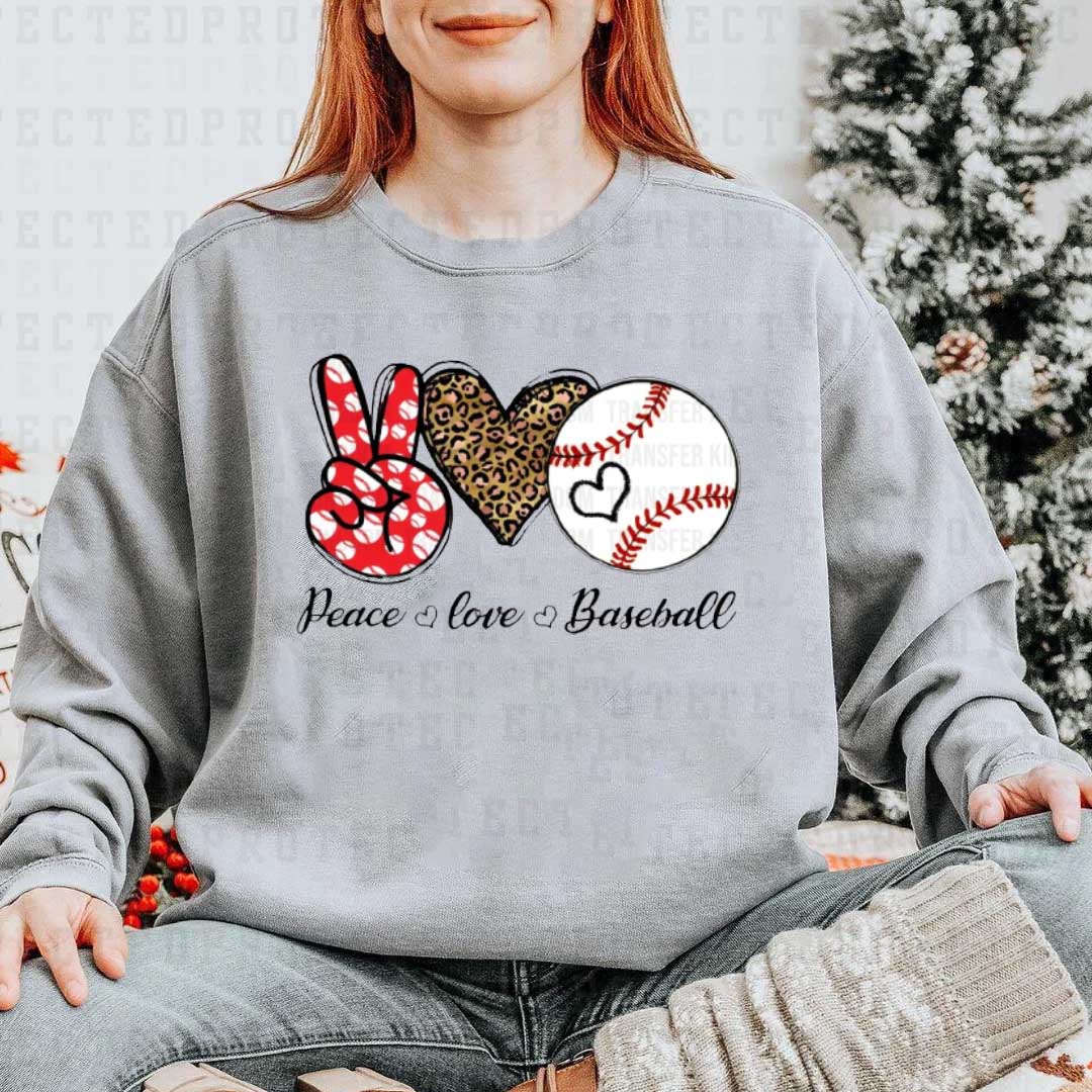 PEACE. LOVE. BASEBALL SWEATER