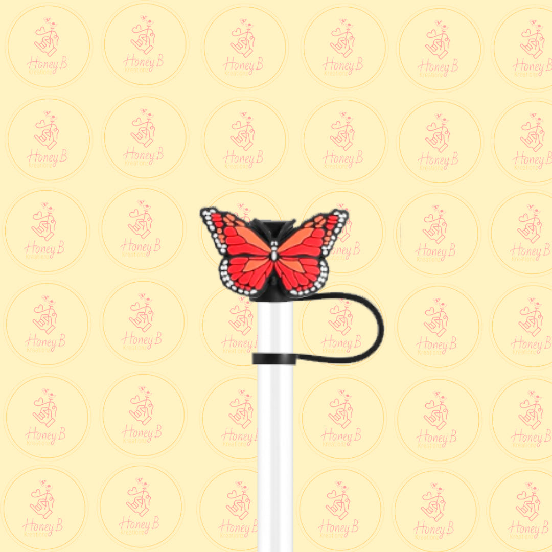 BTFLY RED STRAW TOPPER