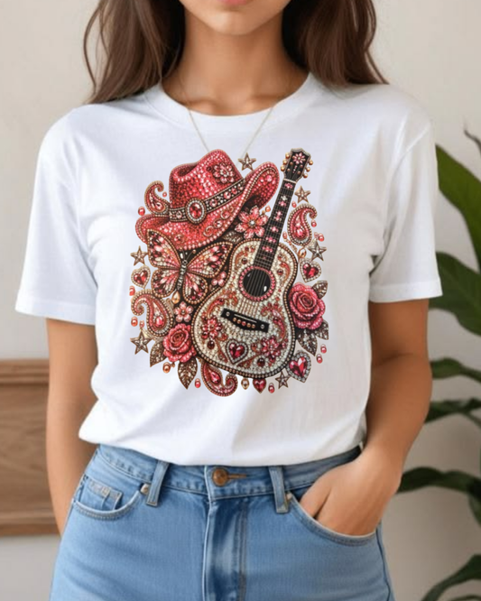 PINK GUITAR DTF