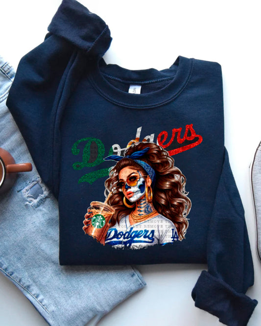 GIRL MEXICAN FAN BASEBALL SWEATER