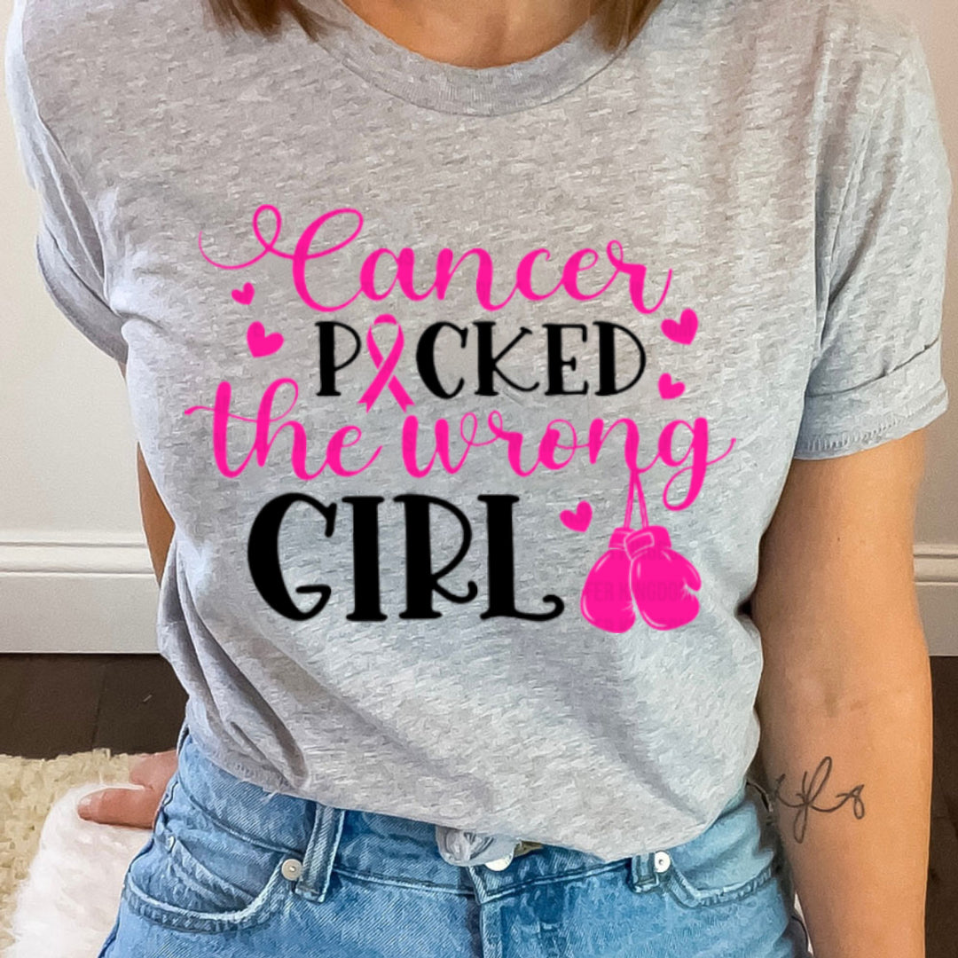 CANCER POCKED THEP WRONG GIRL SHIRT