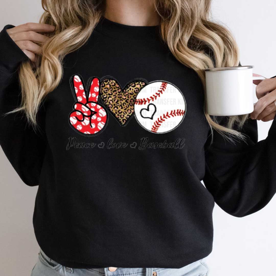 PEACE. LOVE. BASEBALL SWEATER