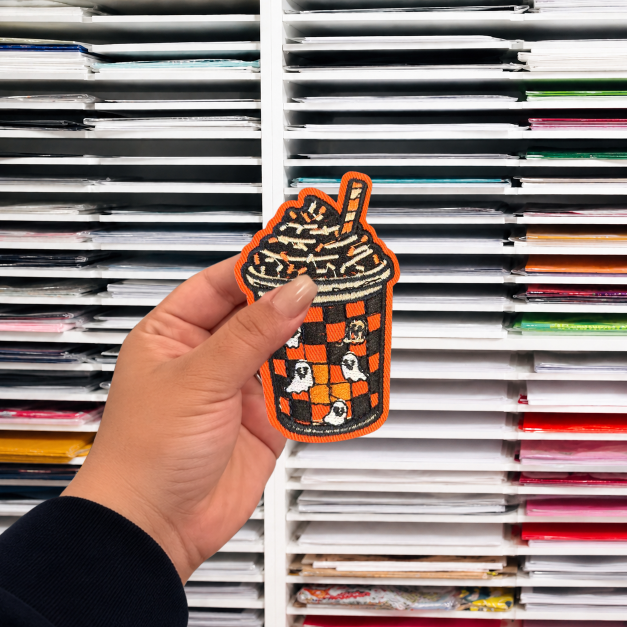 SPOOKY FRAPPE IRON ON PATCH