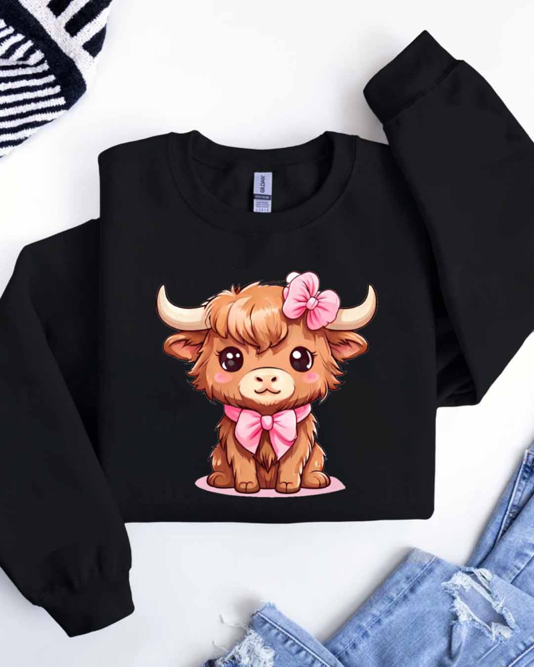 PINK COW SWEATER