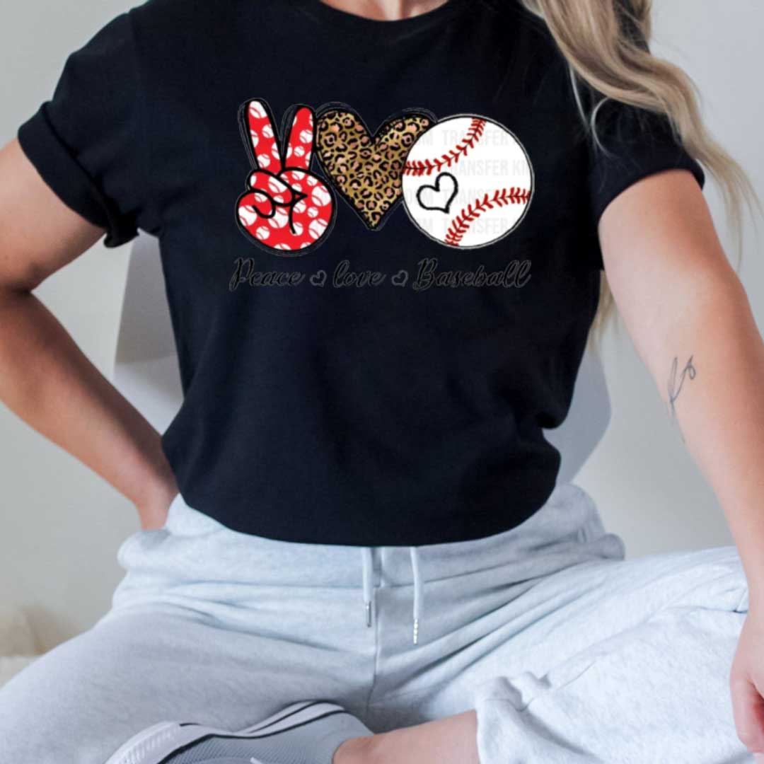 PEACE. LOVE. BASEBALL SHIRT