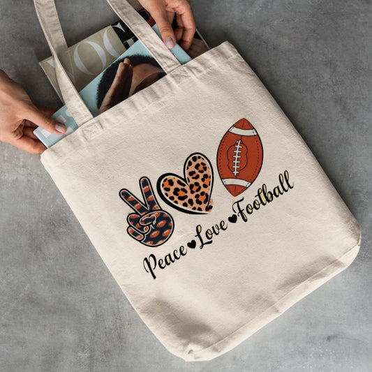 PEACE LOVE FOOTBALL TOTEBAG