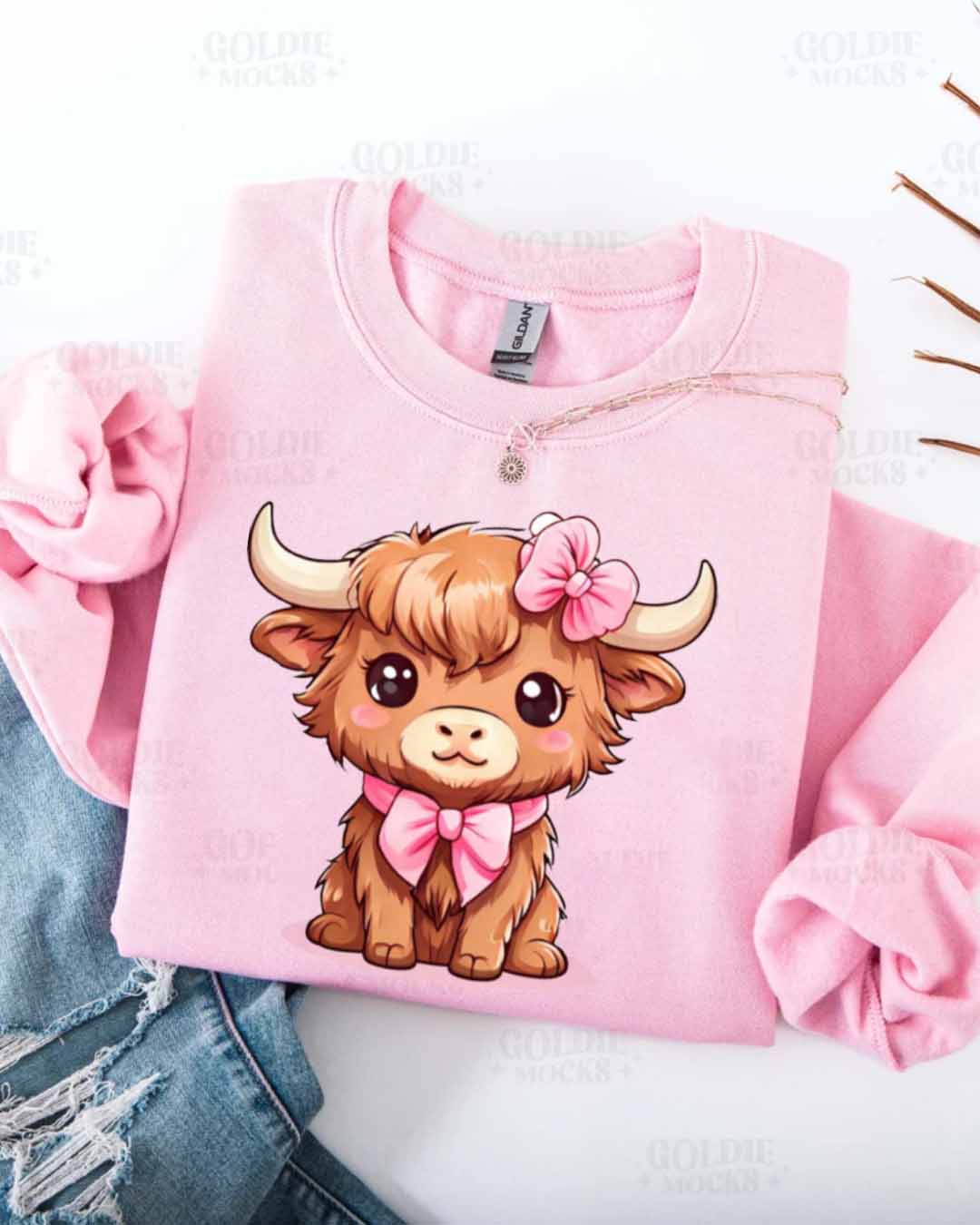 PINK COW SWEATER