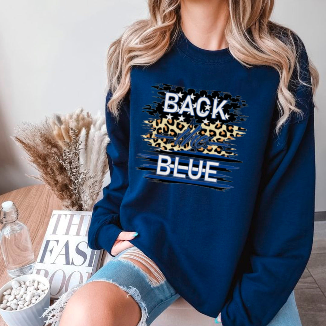 BACK THE BLUE SWEATER