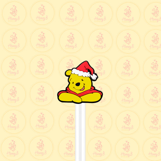 CHIRSTMAS POOH STRAW TOPPER