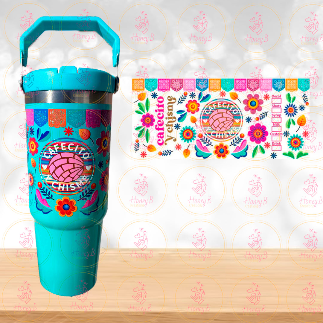 CAFECITO Y CHISME TUMBLER 30oz