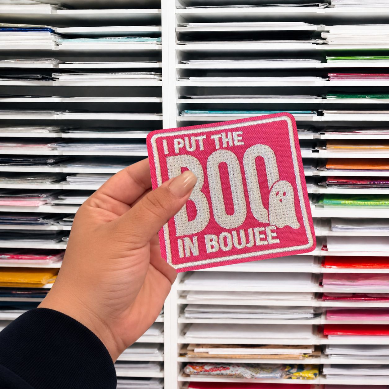 BOO IN BOUJEE IRON ON PATCH