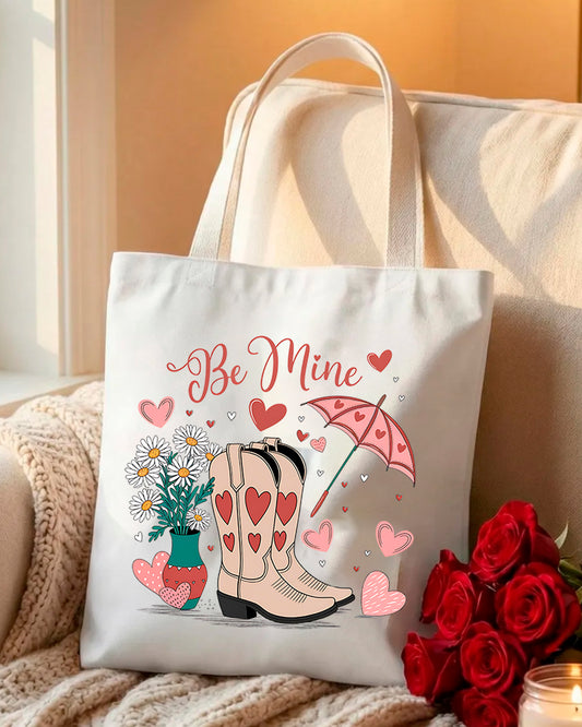 BE MINE COWGIRL TOTEBAG