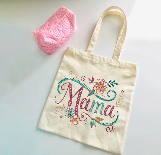MAMA FLOWERS TOTEBAG