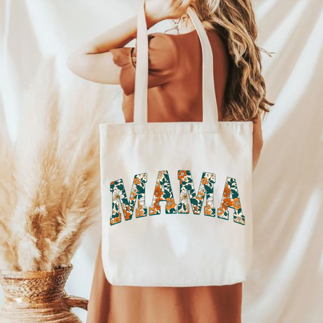 MAMA FLOWERS VINTAGE TOTE BAG